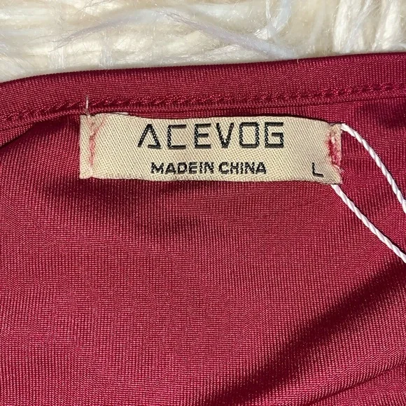 Acevog Dress. Festive. Sexy Women’s One Shoulder Red Size L - Picture 4 of 5